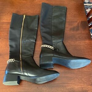 Steve Madden Lesli Black Leather Boots